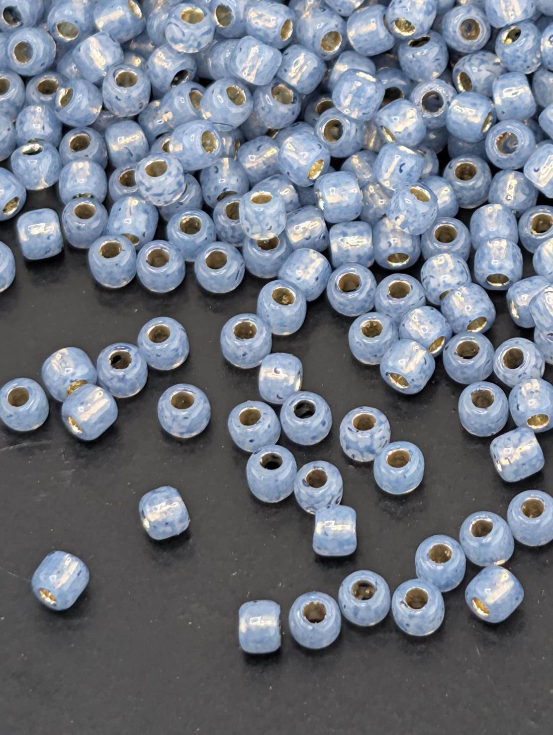 PermaFinish - Silver-Lined Milky Montana Blue Size 11/0 Toho Round 2.5" tube | Japanese Seed Beads | Bead Weaving Embroidery Supply