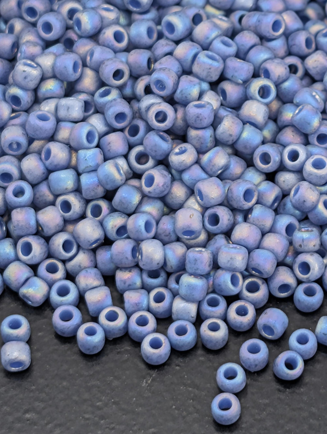 Semi Glazed Rainbow - Soft Blue Size 11/0 Toho Round 2.5" tube | Japanese Seed Beads | Bead Weaving Embroidery Supply | DIY Jewelry