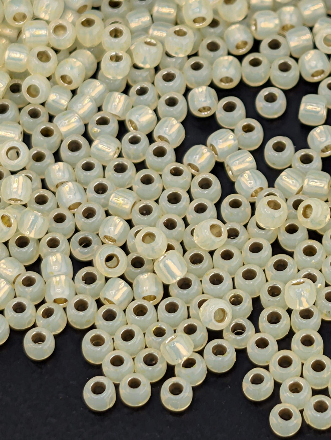 PermaFinish - Silver-Lined Milky Jonquil Size 11/0 Toho Round 2.5" tube | Japanese Seed Beads | Bead Weaving Embroidery Supply | DIY Jewelry