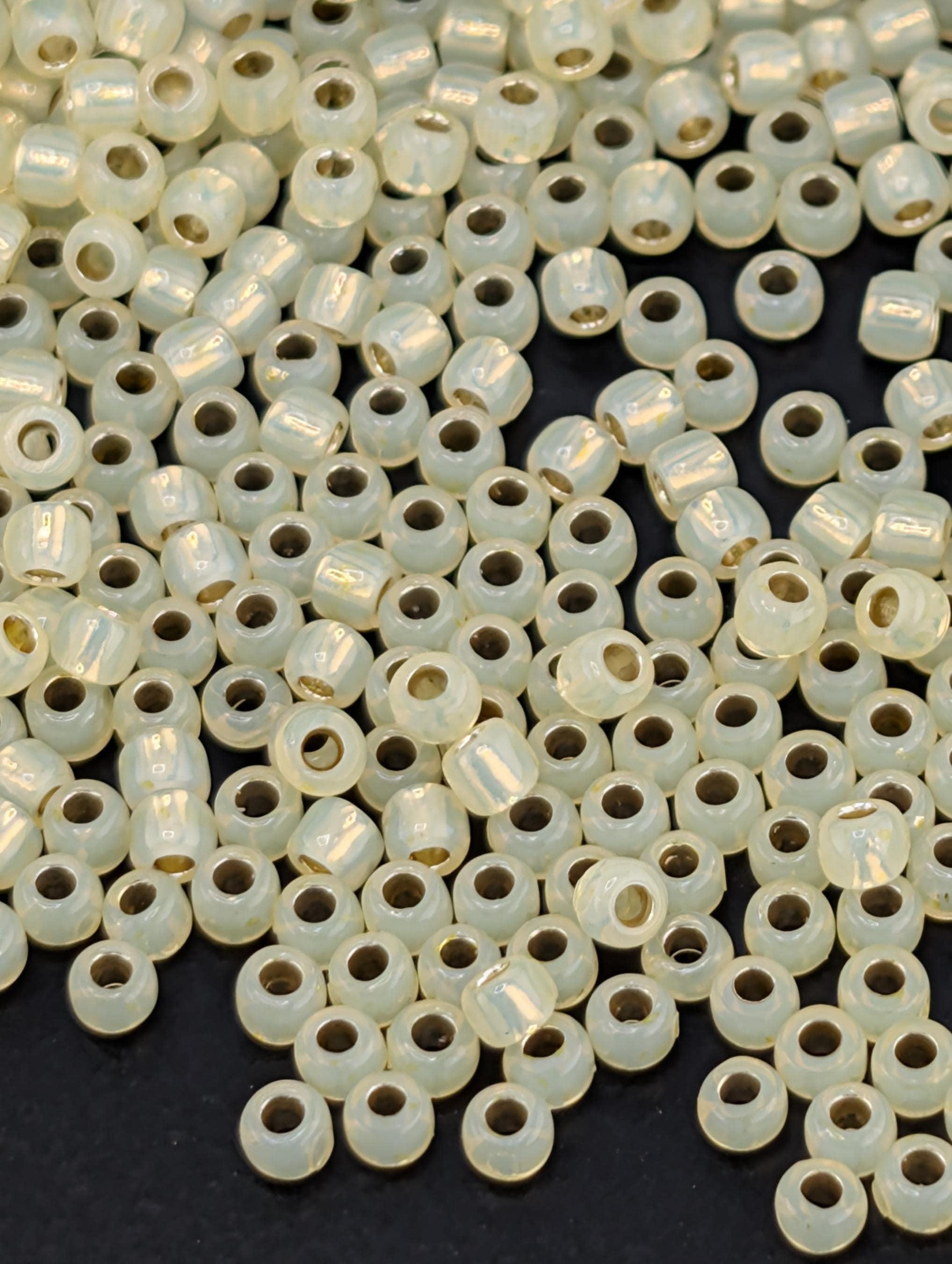 PermaFinish - Silver-Lined Milky Jonquil Size 11/0 Toho Round 2.5" tube