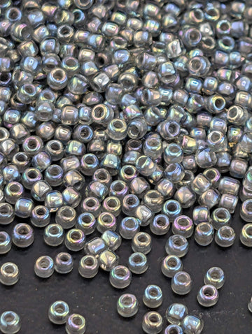 Inside-Color Rainbow Gray/Opaque Gray-Lined Size 11/0 Toho Round 2.5" tube