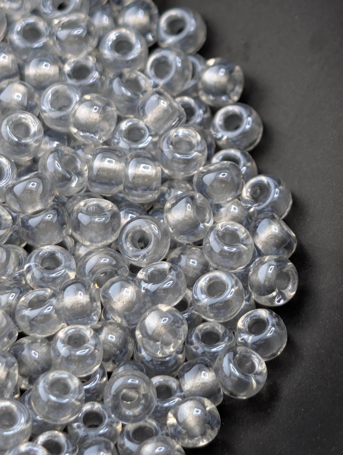 Crystal/Silver Inside Color Lined Sparkle Miyuki Rocaille Size 8/0 (20g pkg)