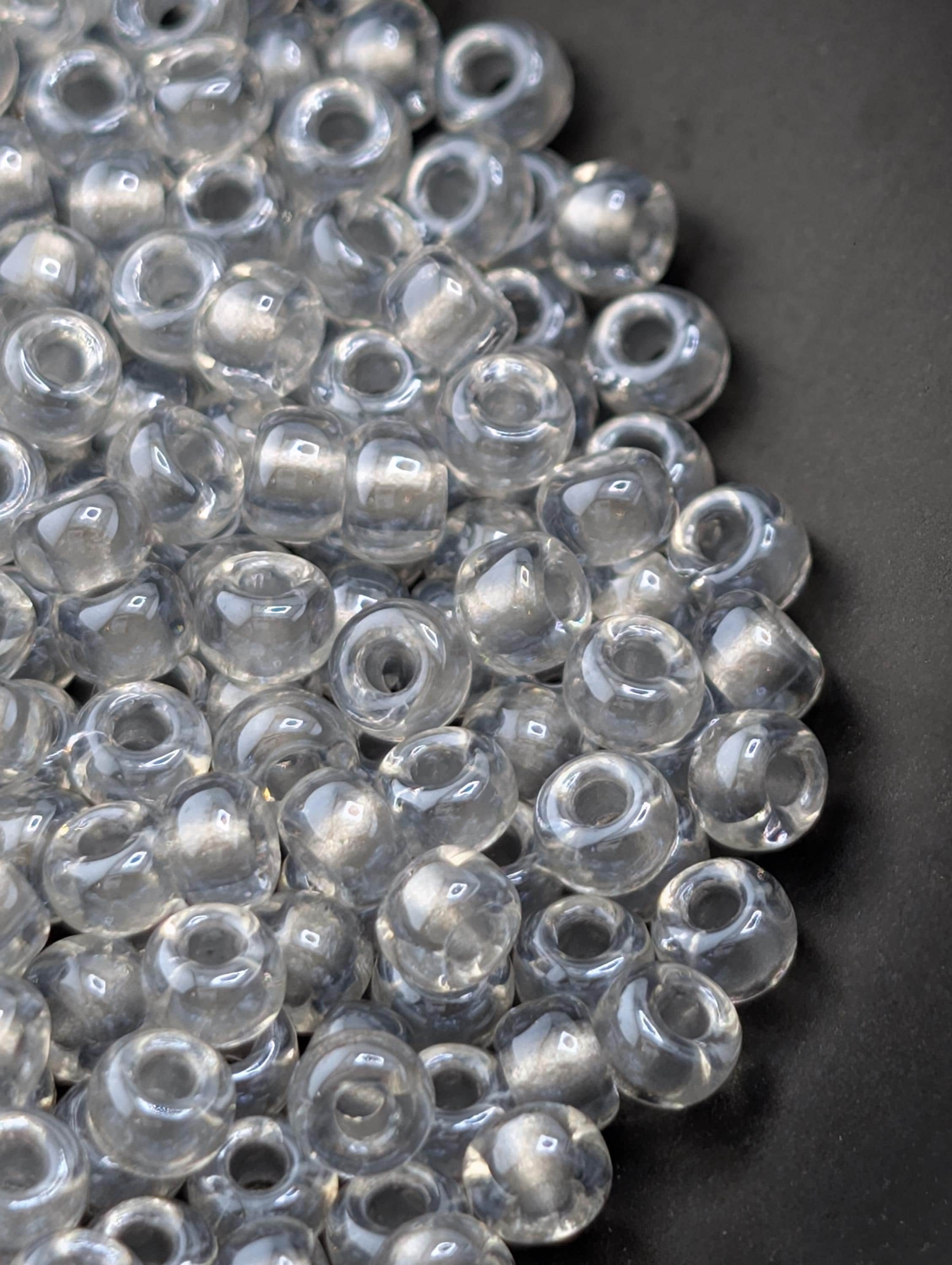 Crystal/Silver Inside Color Lined Sparkle Miyuki Rocaille Size 8/0 (20g pkg)