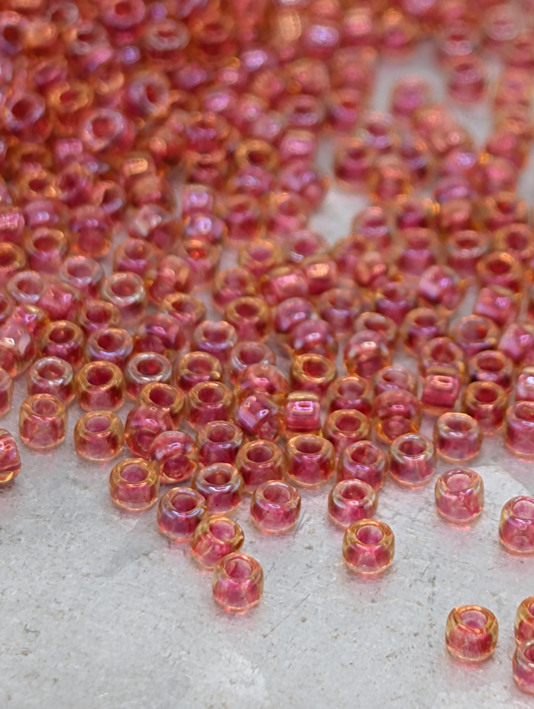 Inside-Color Rainbow Lt Topaz/Mauve-Lined Size 15/0 Toho Round 2.5" tube | Japanese Seed Beads | Bead Weaving Embroidery Supply