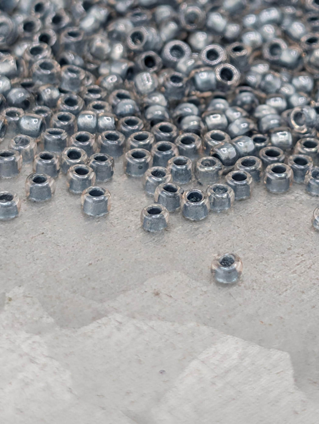 Inside-Color Crystal/Metallic Blue-Lined Size 15/0 Toho Round 2.5" tube | Japanese Seed Beads | Bead Weaving Embroidery Supply | DIY Jewelry