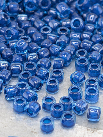 Inside-Color Aqua/Capri-Lined Size 8/0 Toho Round 2.5" tube