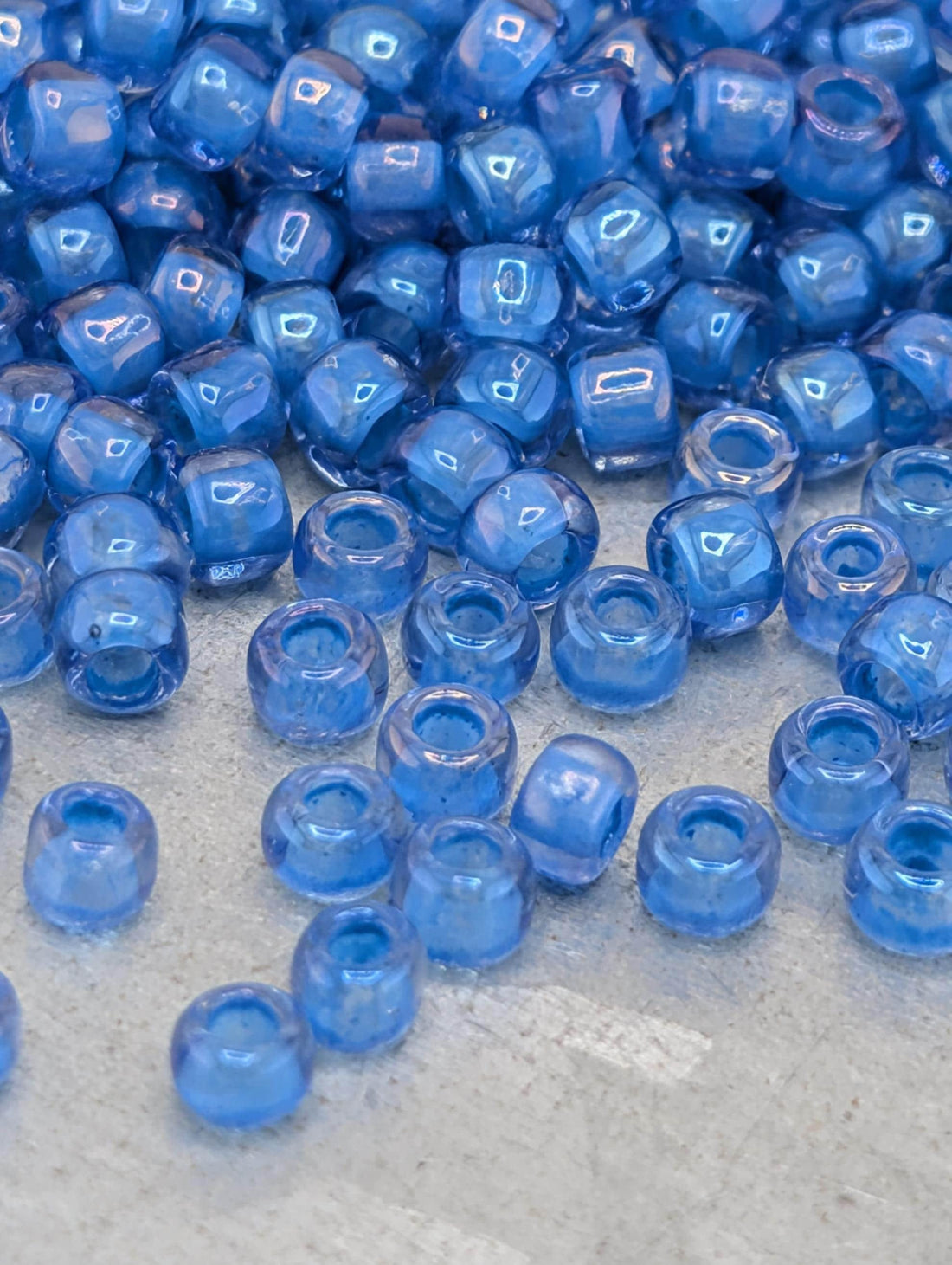 Inside-Color Lt Sapphire/Opaque Blue-Lined Size 8/0 Toho Round 2.5" tube