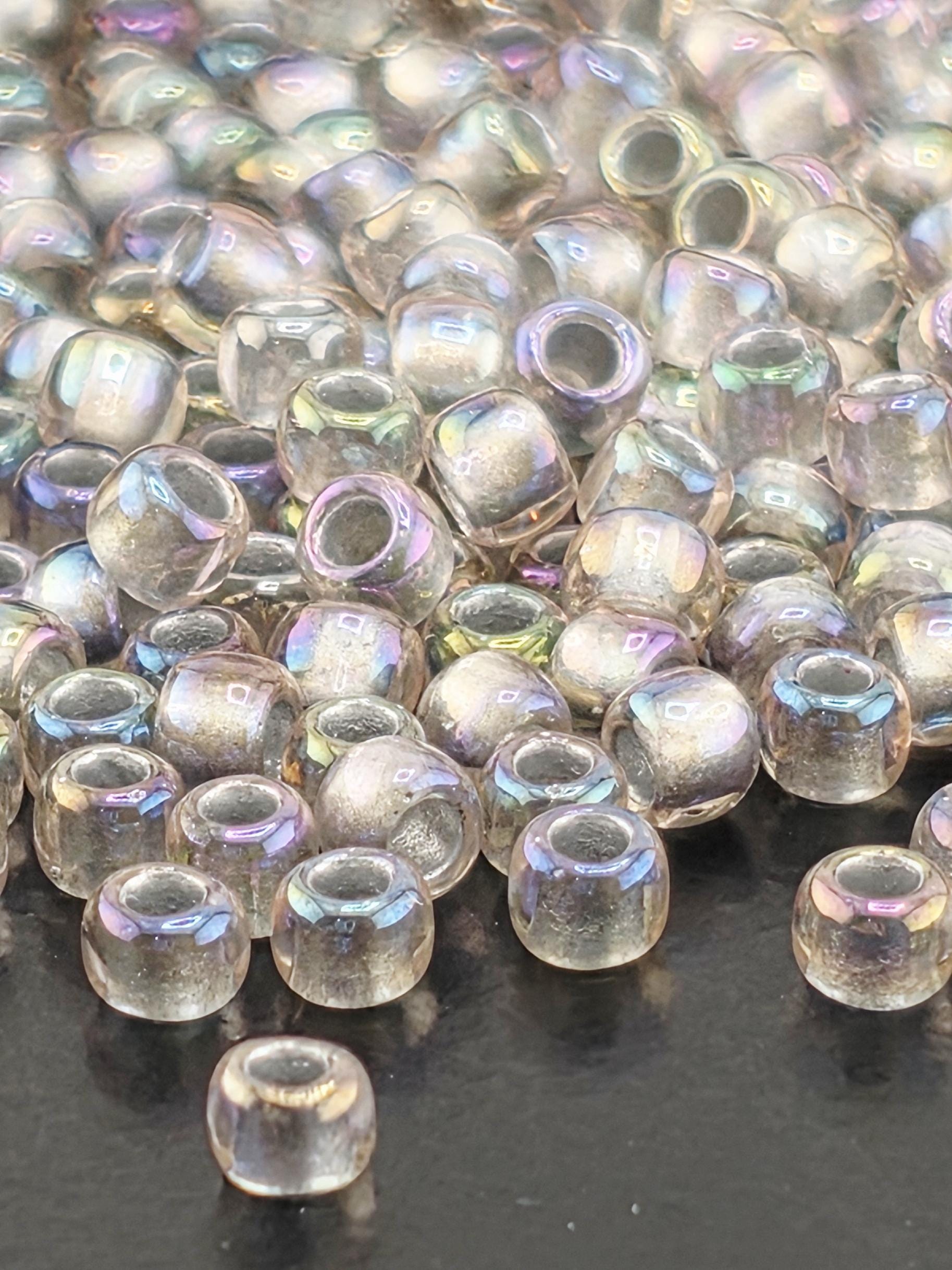 Silver-Lined Gray Rainbow Size 8/0 Toho Round 2.5" tube