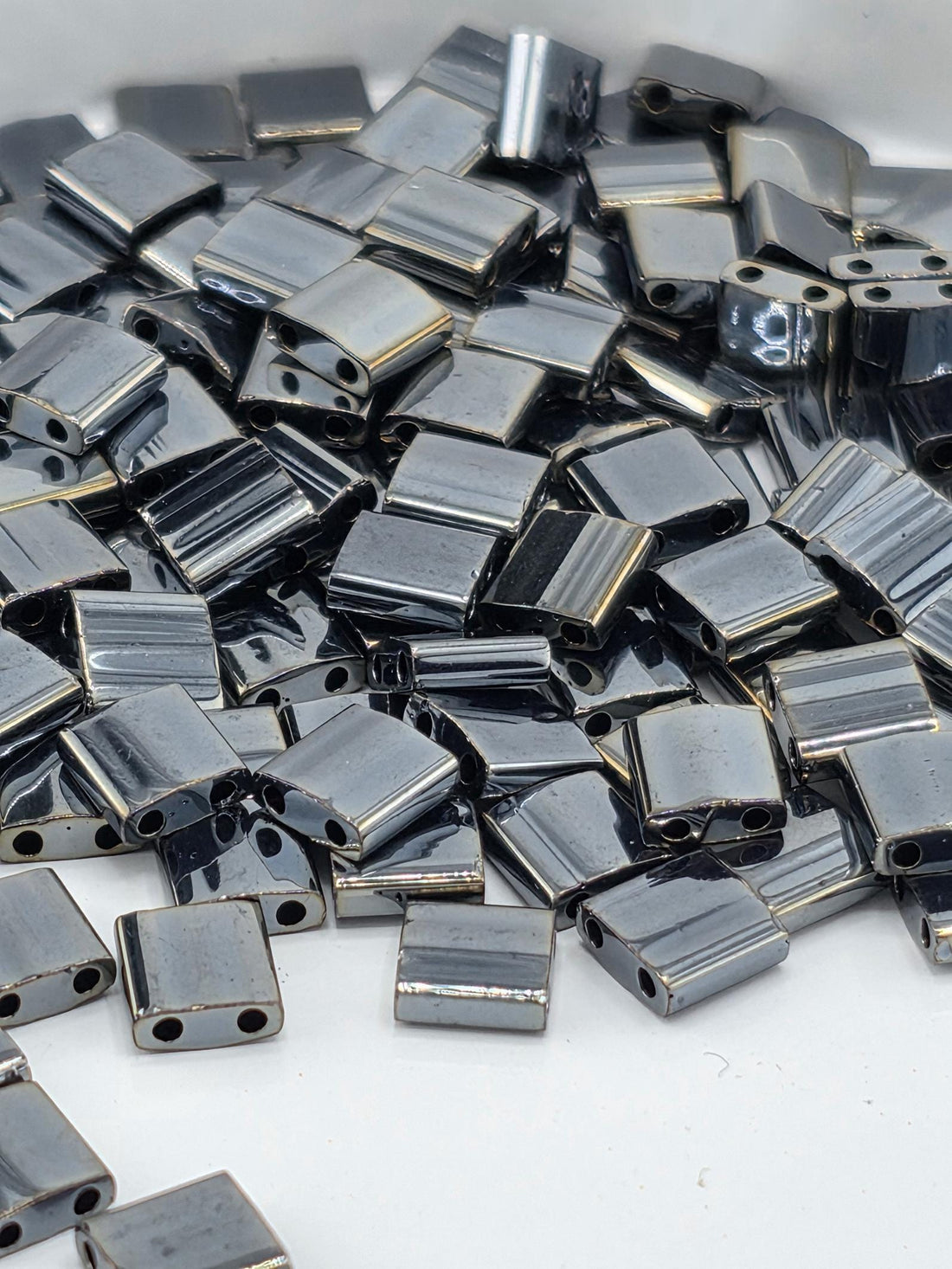 TL0464-Miyuki Tila Beads:Gunmetal M (7.5g pkg)