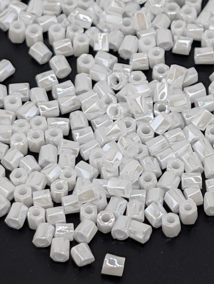 White Opaque Luster Miyuki Twist Size 10/0 (15g Pkg)