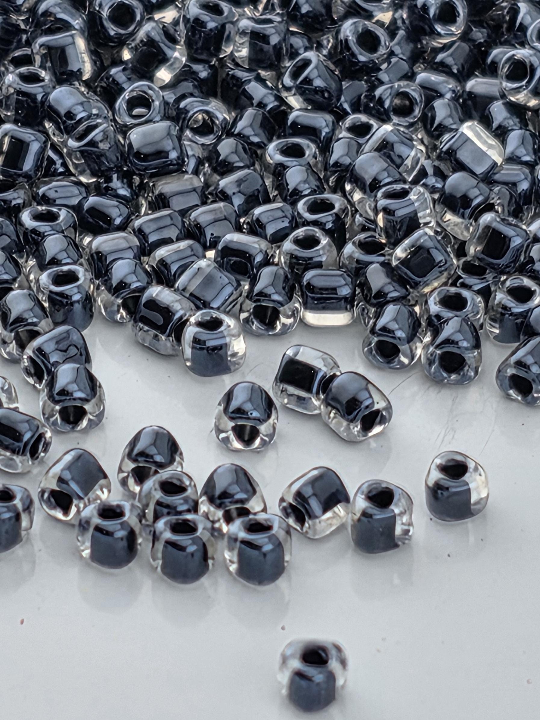 Crystal/Black Inside Color Lined Miyuki Triangle Size 10/0 (15g Pkg) | Japanese Seed Beads | Bead Weaving Embroidery Supply | DIY Jewelry