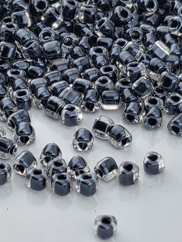 Crystal/Black Inside Color Lined Miyuki Triangle Size 10/0 (15g Pkg) | Japanese Seed Beads | Bead Weaving Embroidery Supply | DIY Jewelry