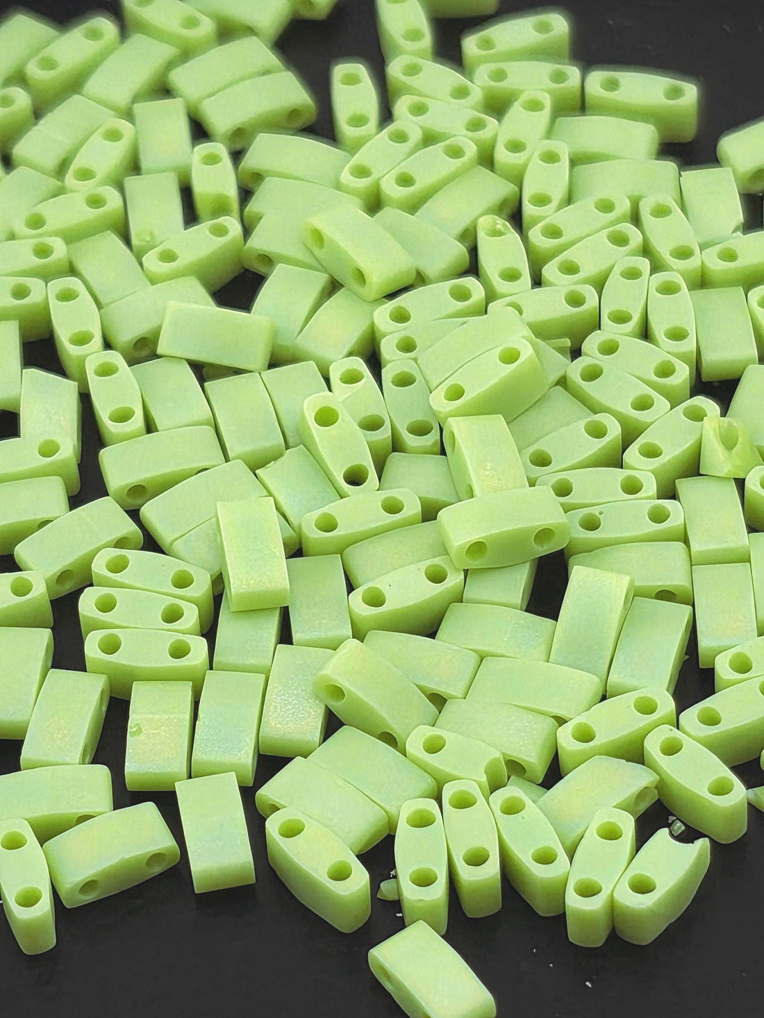 HTL0143FR-Miyuki Half-TIla Beads:Lime Green T/MA/R (7.5g pkg)