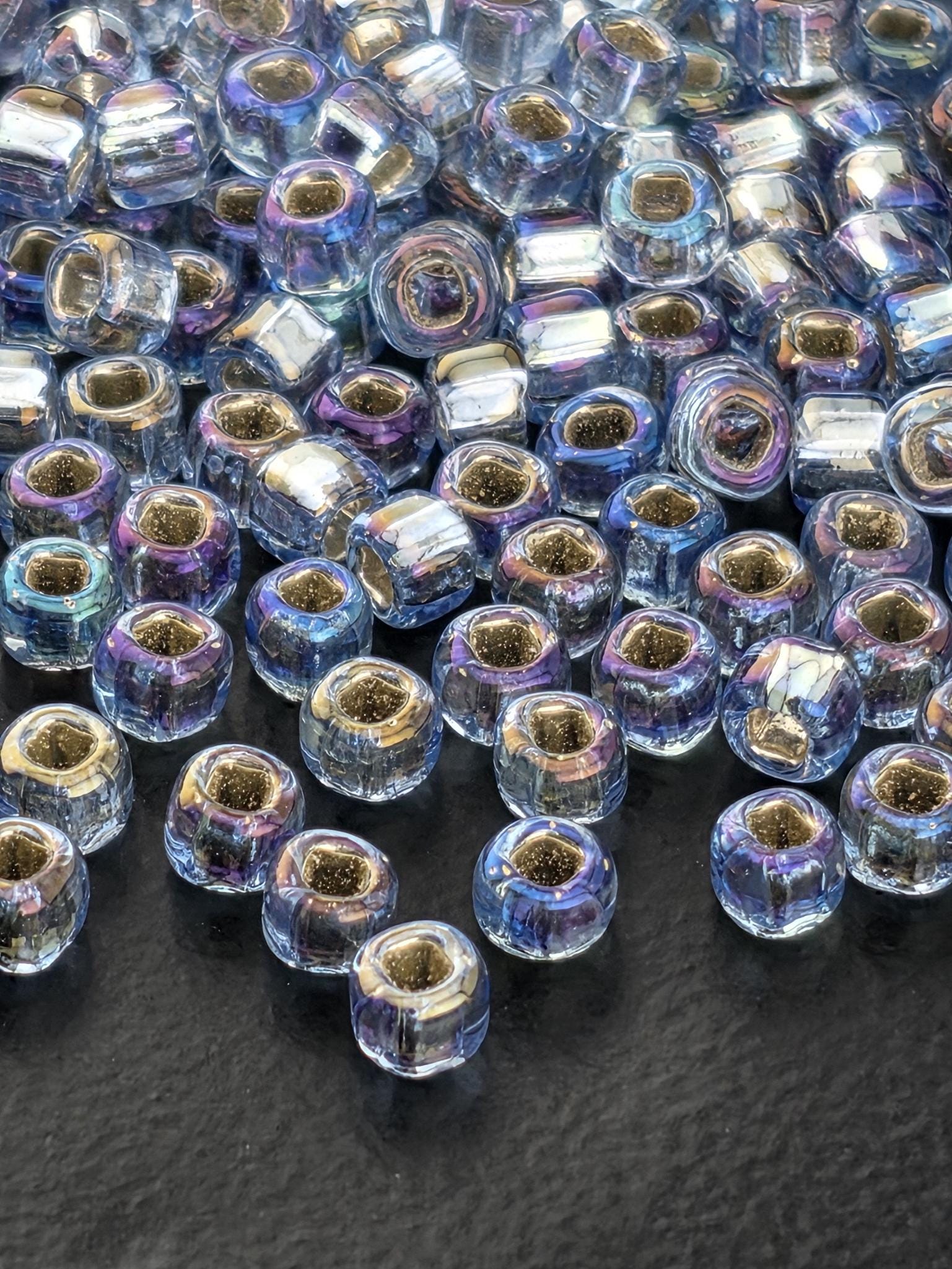 Matsuno Seed Beads, Round 6/0, Silver Lined Rainbow Light Grey (15g, ~180 pcs)