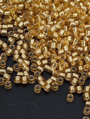 DB0042 Miyuki Delica Beads Gold Silver Lined (Translucent, Size 11, 7 grams, ~1400 beads)
