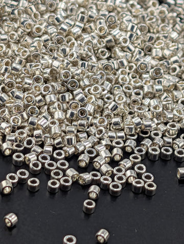 DB0035 Galvanized Silver Miyuki Delica Beads (Size 11, 7 grams, ~1400 beads)