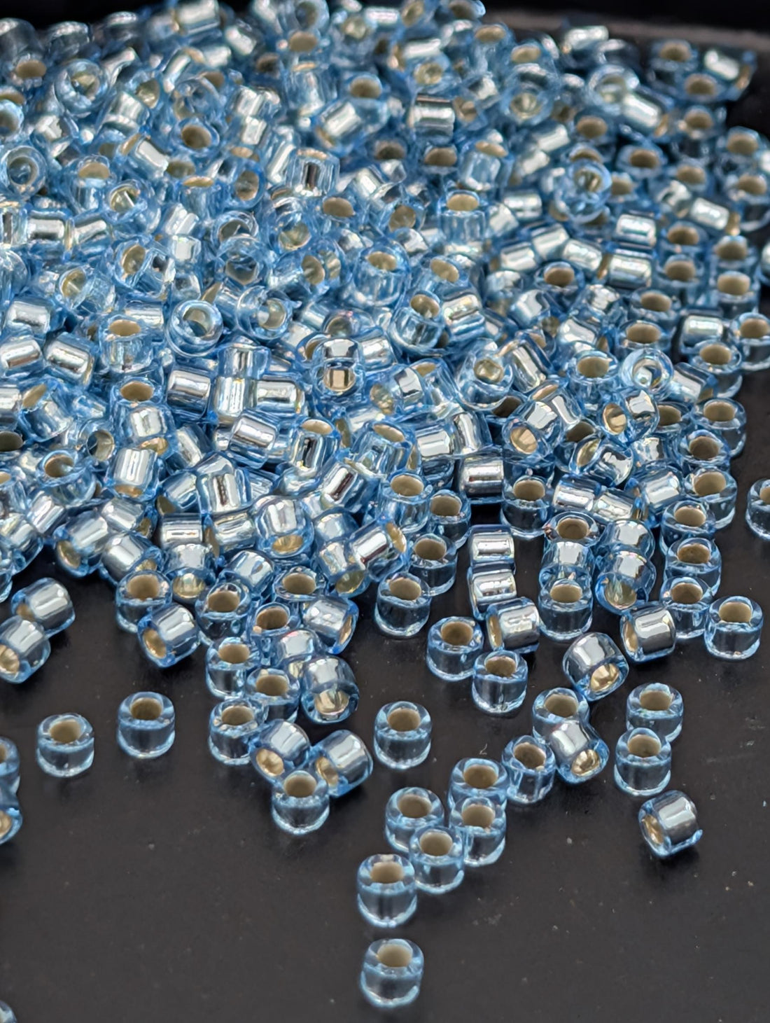 DB0044:Blue Topaz Translucent Silver Lined Miyuki Delica (Size 11, 7 grams, ~1400 beads)