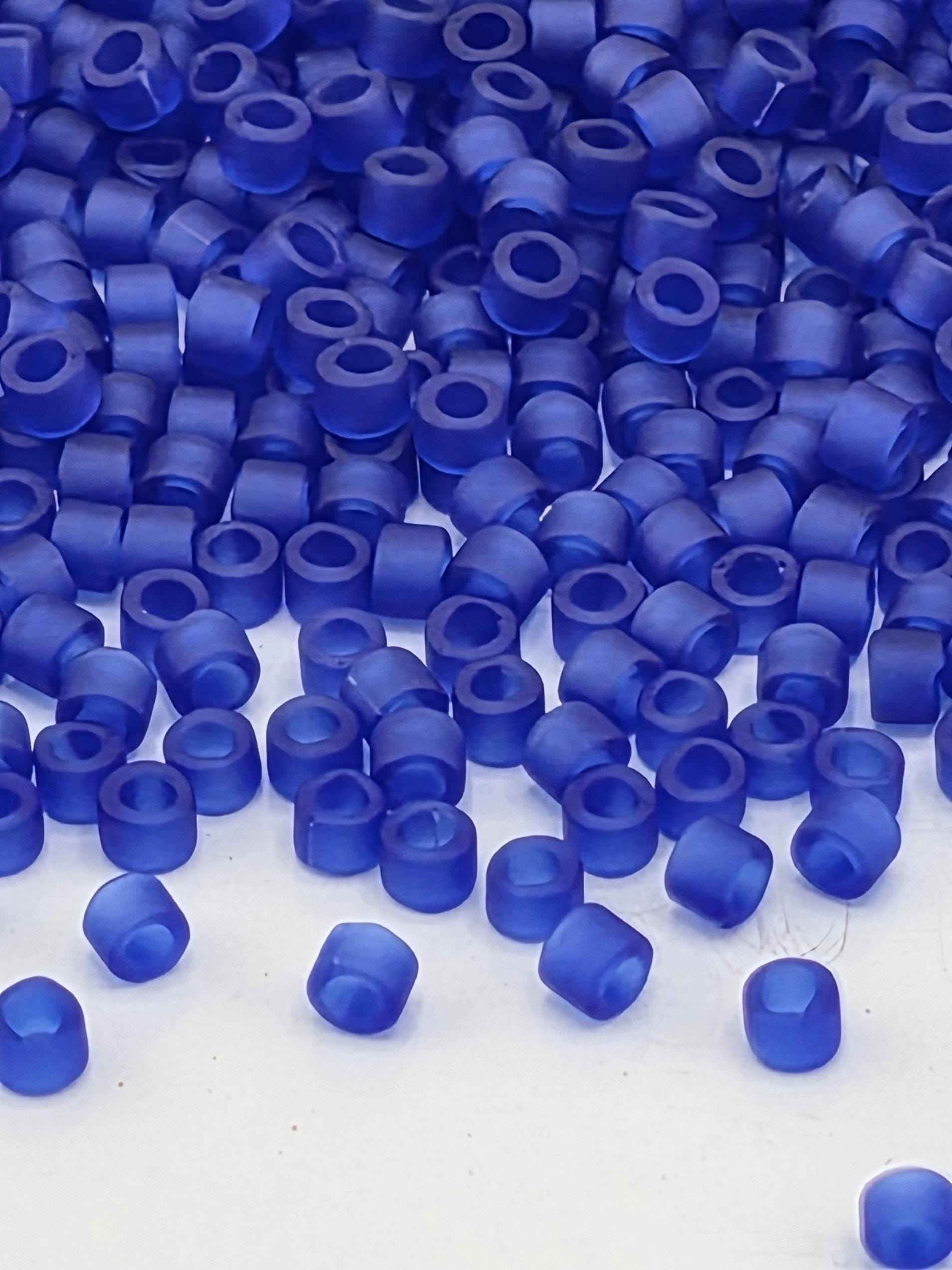DB0748:Cobalt Blue Translucent Matte Miyuki Delica (Size 11, 7 grams, ~1400 beads)