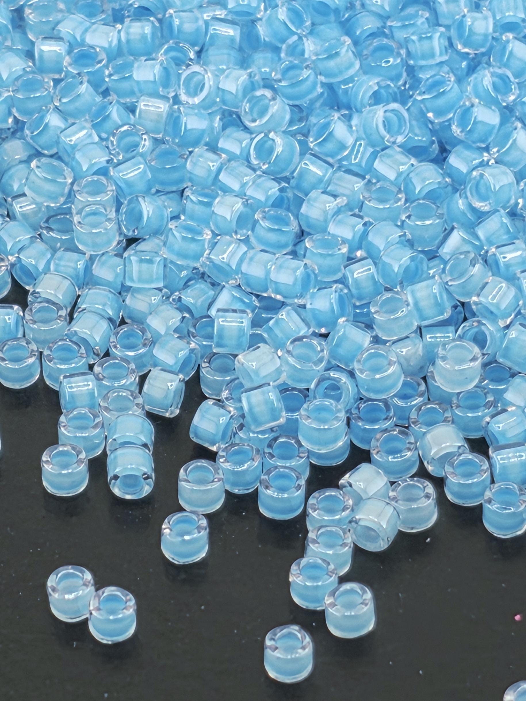 DB2039:Luminous Blue Bird Inside Color Lined Miyuki Delica (Size 11, 7 grams, ~1400 beads)