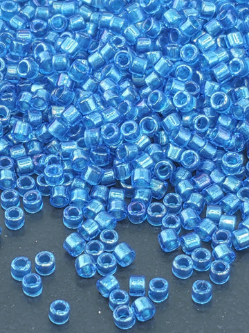 DB2385:Paradise Blue Inside Color Lined Rainbow Duracoat Miyuki Delica (Size 11, 7 grams, ~1400 beads)