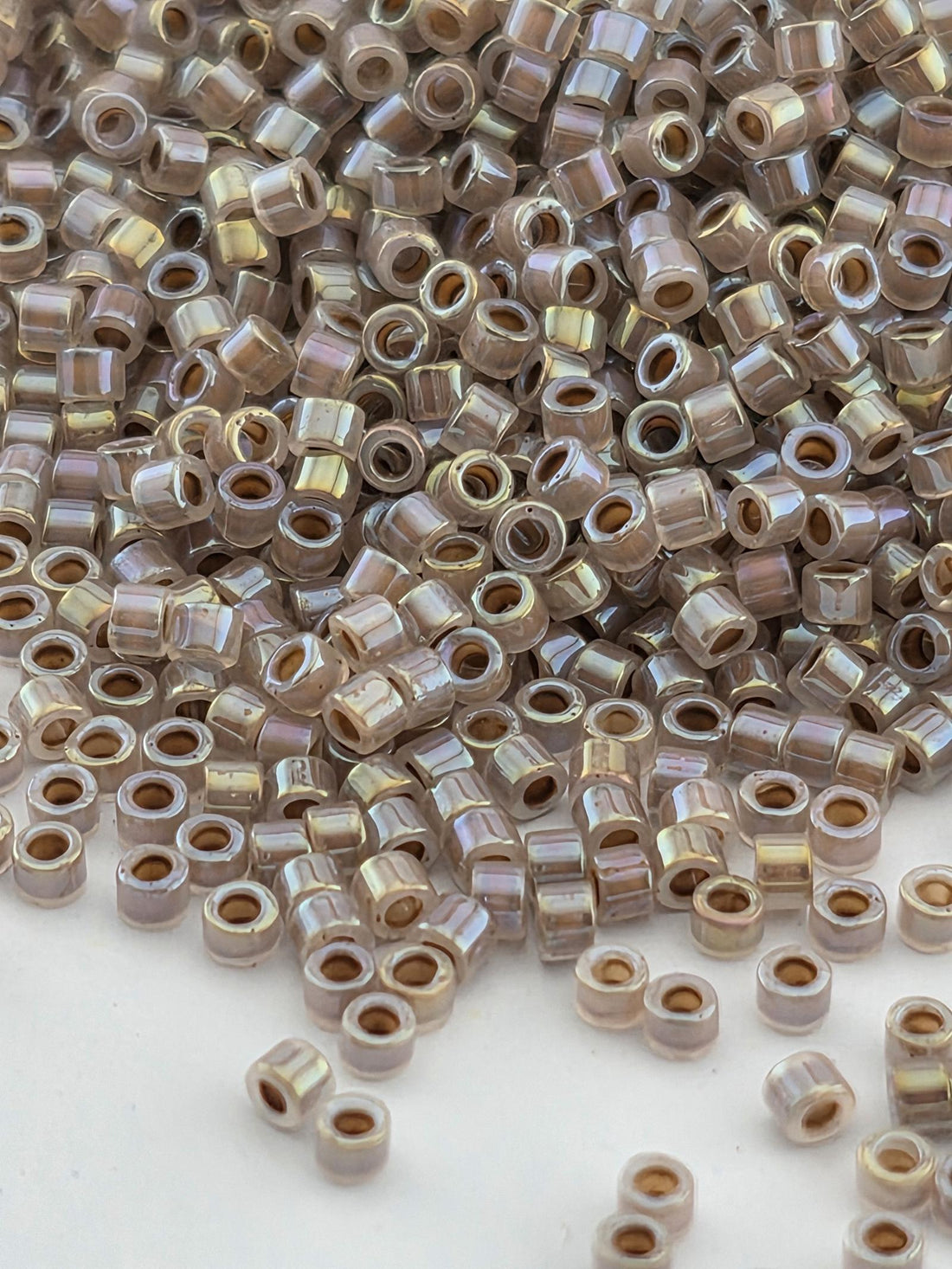 DB1749:Mauve/Silverberry Inside Color Lined Rainbow Miyuki Delica (Size 11, 7 grams, ~1400 beads)