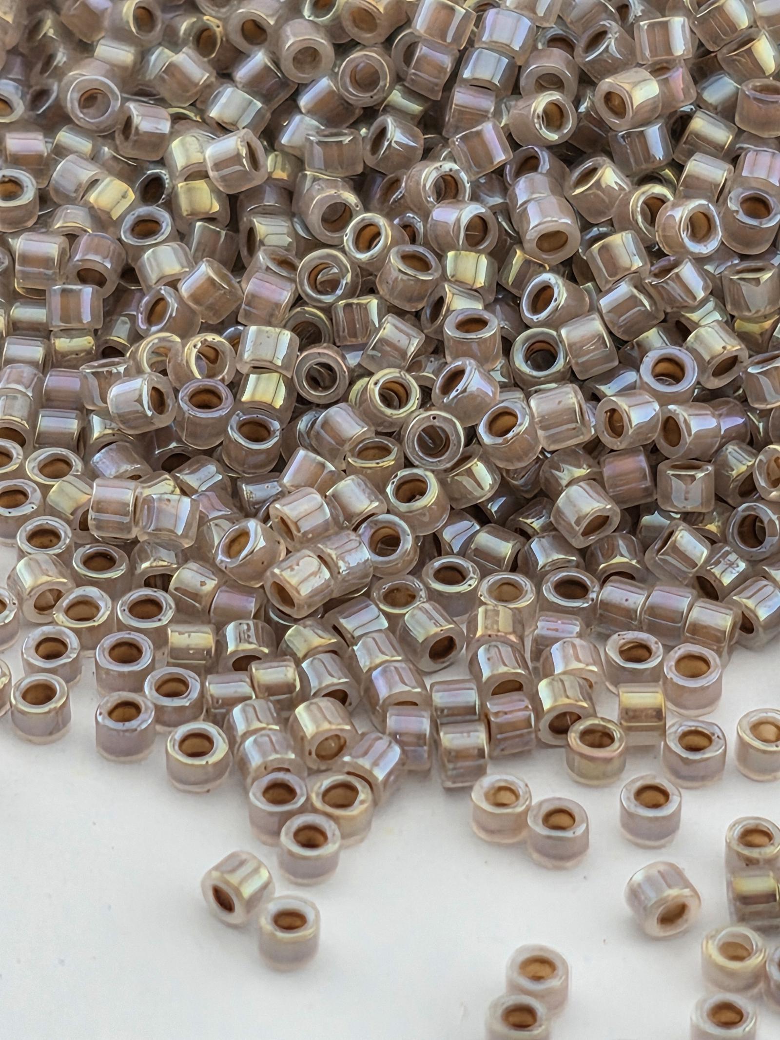 DB1749:Mauve/Silverberry Inside Color Lined Rainbow Miyuki Delica (Size 11, 7 grams, ~1400 beads)