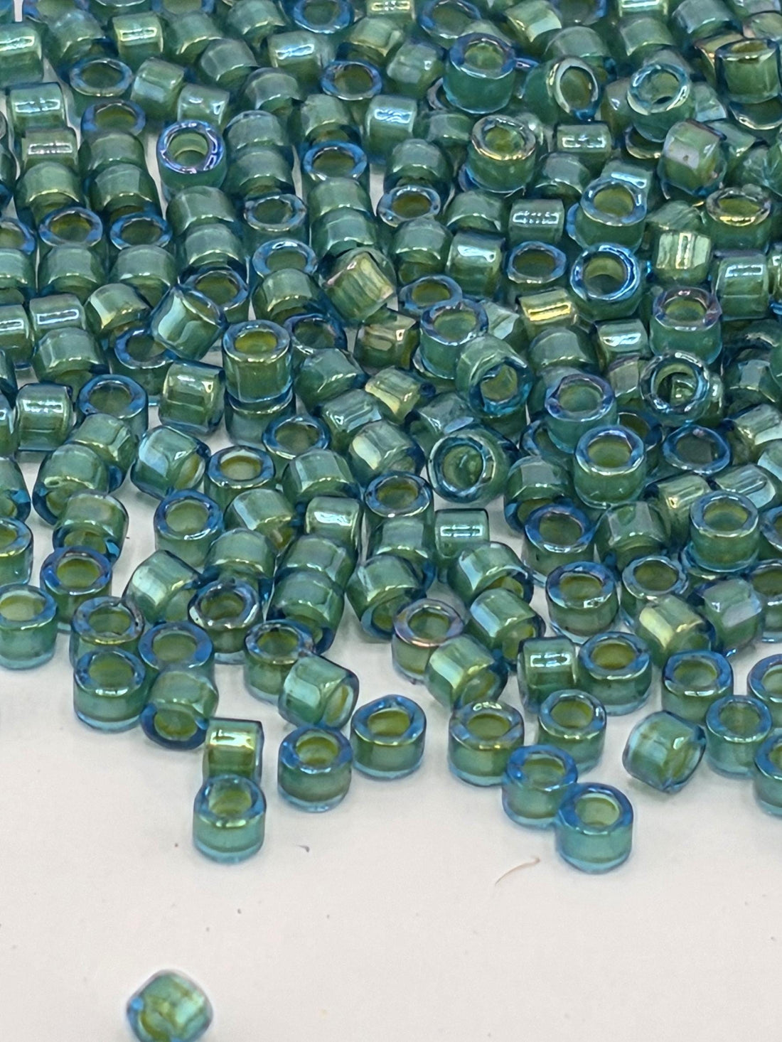 DB2381:Shamrock Inside Color Lined Rainbow Duracoat Miyuki Delica (Size 11, 7 grams, ~1400 beads)