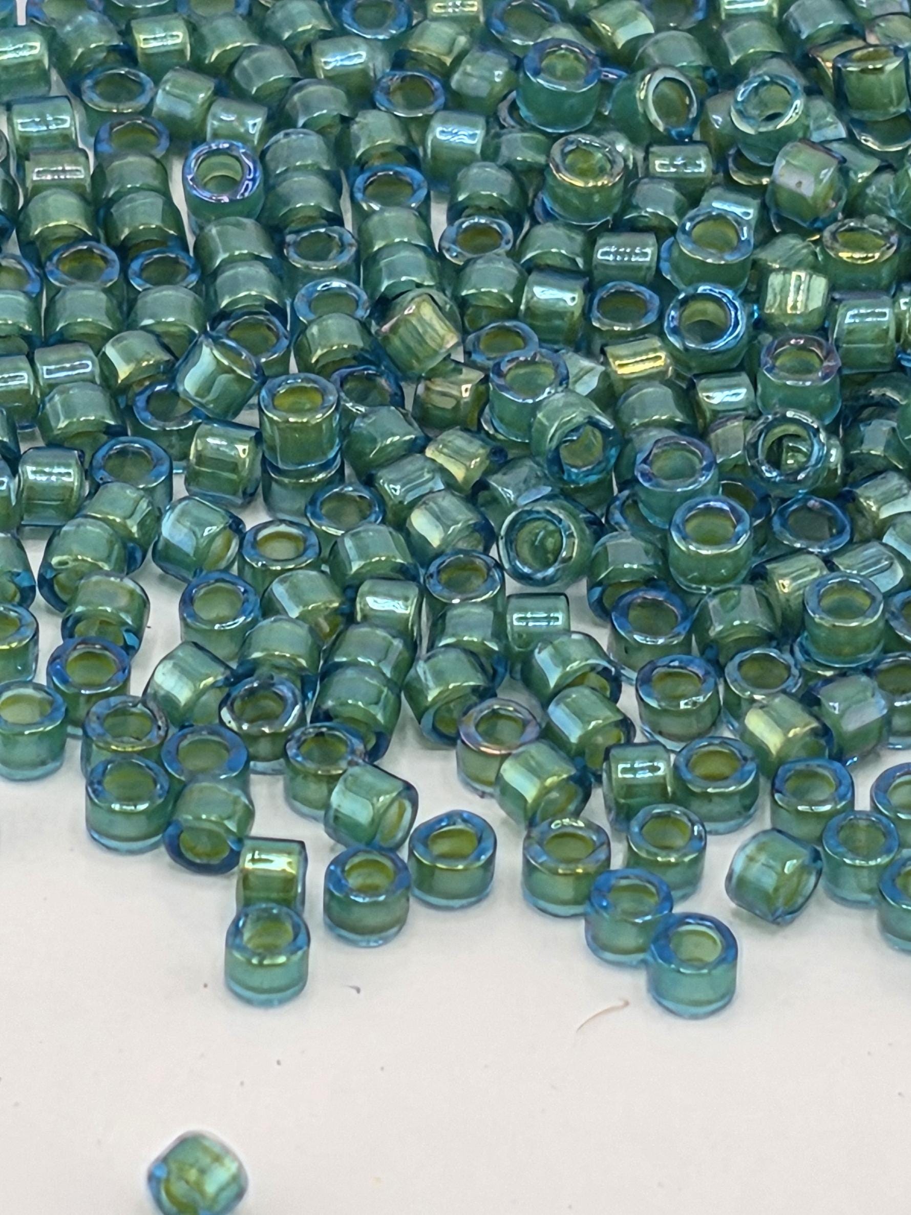 DB2381:Shamrock Inside Color Lined Rainbow Duracoat Miyuki Delica (Size 11, 7 grams, ~1400 beads)