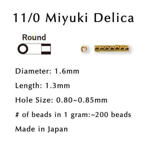 DB1818 Dark Koala Grey Satin Tubes (Miyuki Delica Size 11, 7 grams, ~1400 beads)