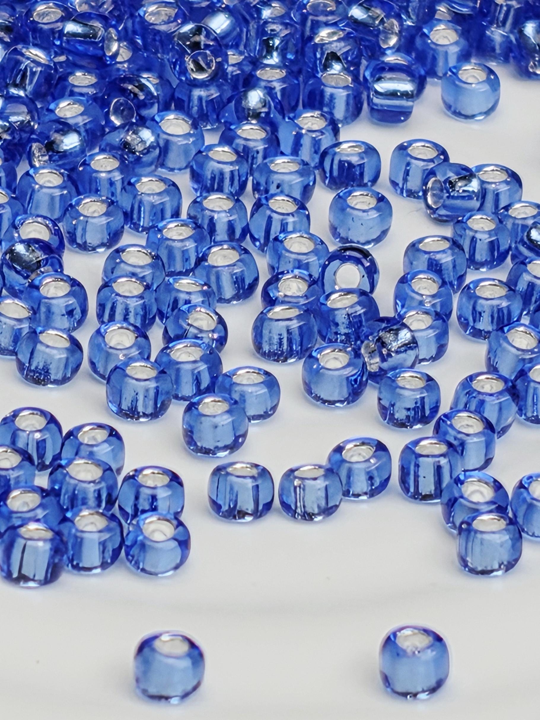 4969SB Silver-Lined Translucent Blue 8/0 Matsuno Seed Beads (15g, ~600 pcs)