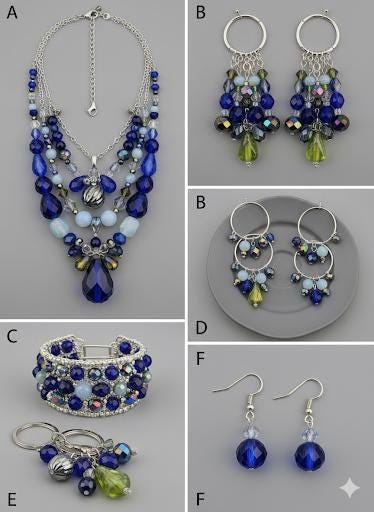 Glass Bead Soup Mix: Deep Sapphire Blues and Creams (30g Pack) | Jewelry Making Bracelet Supply | Learise Curated Mix