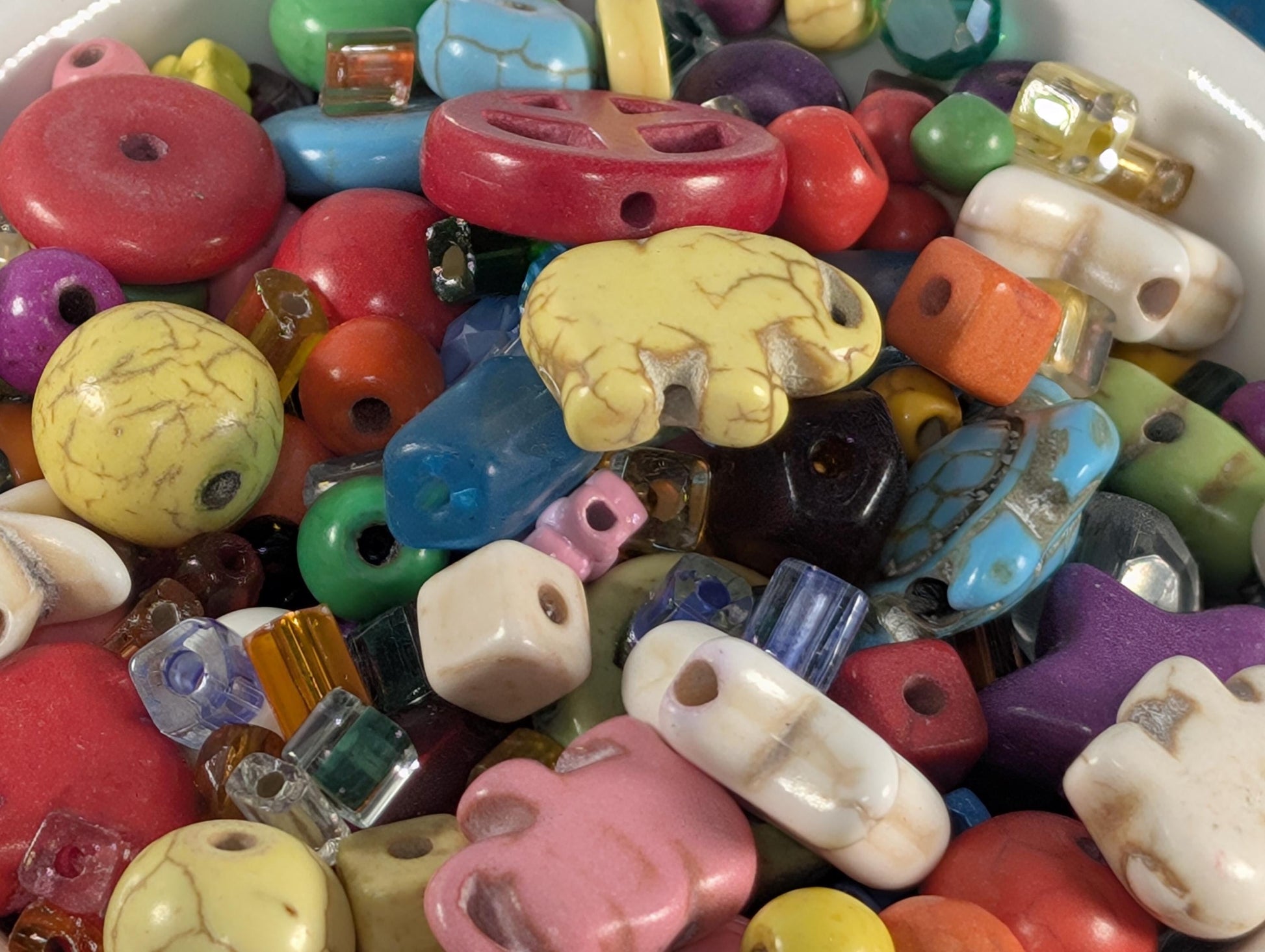 School Of Howlite Glass, Gemstone & Metal Bead Mix By Learise, 2oz pkg