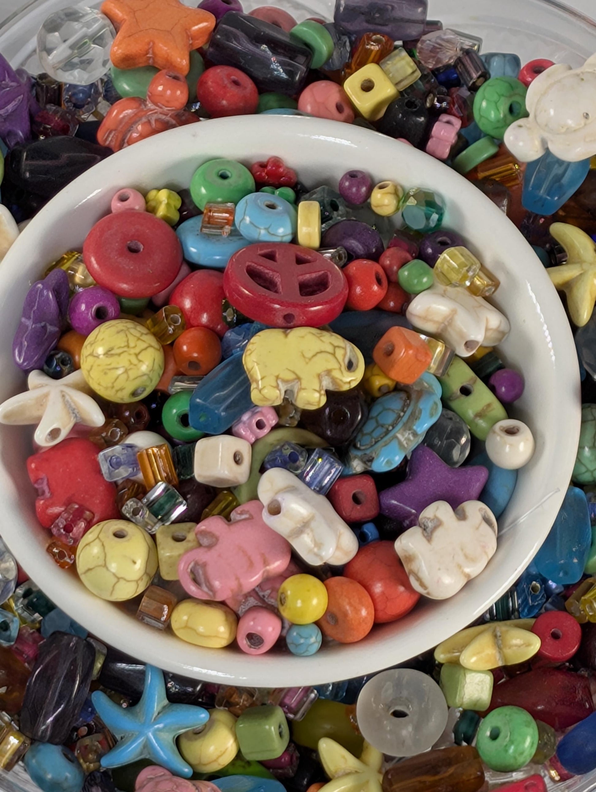 School Of Howlite Glass, Gemstone & Metal Bead Mix By Learise, 2oz pkg