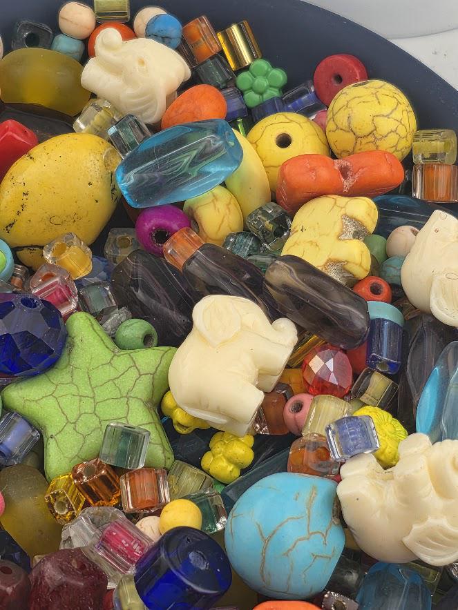 School Of Howlite Glass, Gemstone & Metal Bead Mix By Learise, 2oz pkg