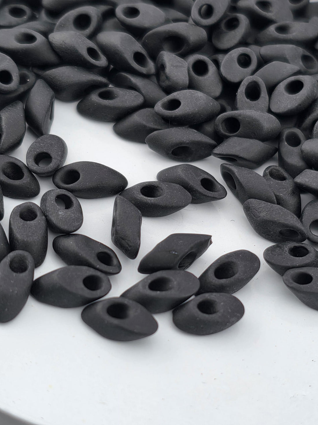 Miyuki Long Magatama Black Opaque Matte Size 4x7mm