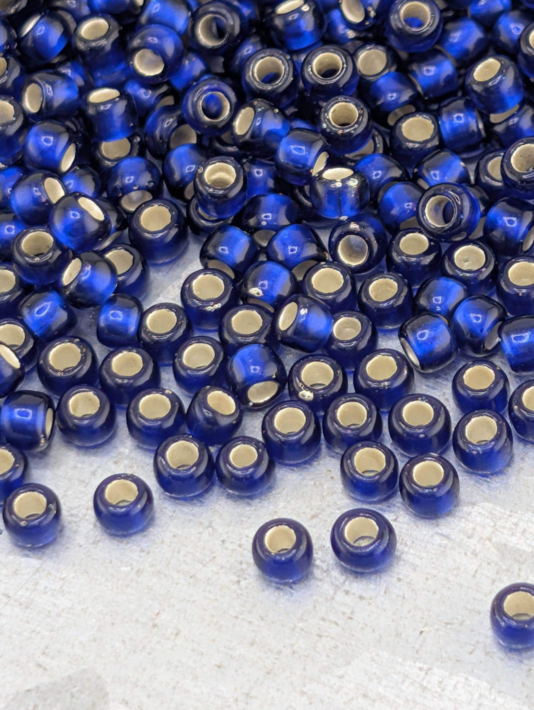 Silver-Lined Frosted Cobalt Size 11/0 Toho Round 2.5" tube