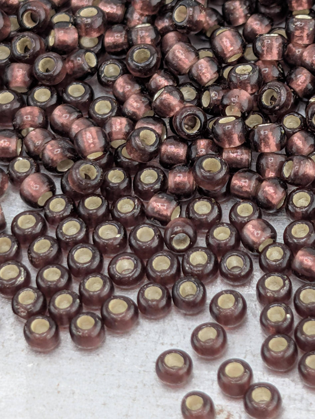 Silver-Lined Frosted Amethyst Size 11/0 Toho Round 2.5" tube