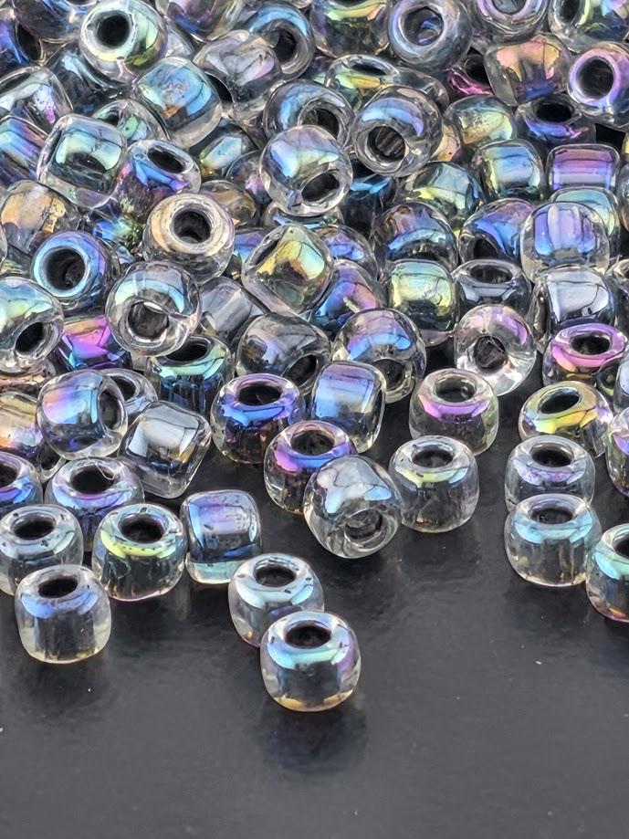 Rainbow Peacock Seed Beads: Translucent Inside Color (8/0 Size)