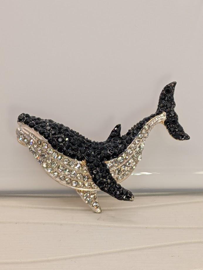 Whale Brooch: Gold Plated Ocean Animal - Handmade Detail