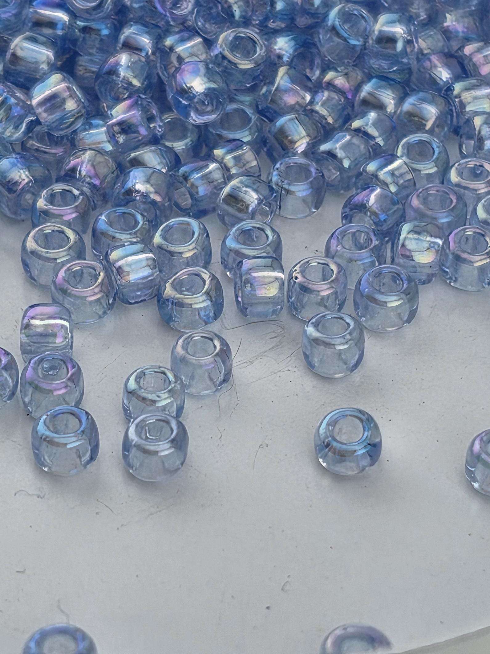Matsuno Seed Beads: Transparent Light Blue - Size 6/0, 15g Approx 180 pcs