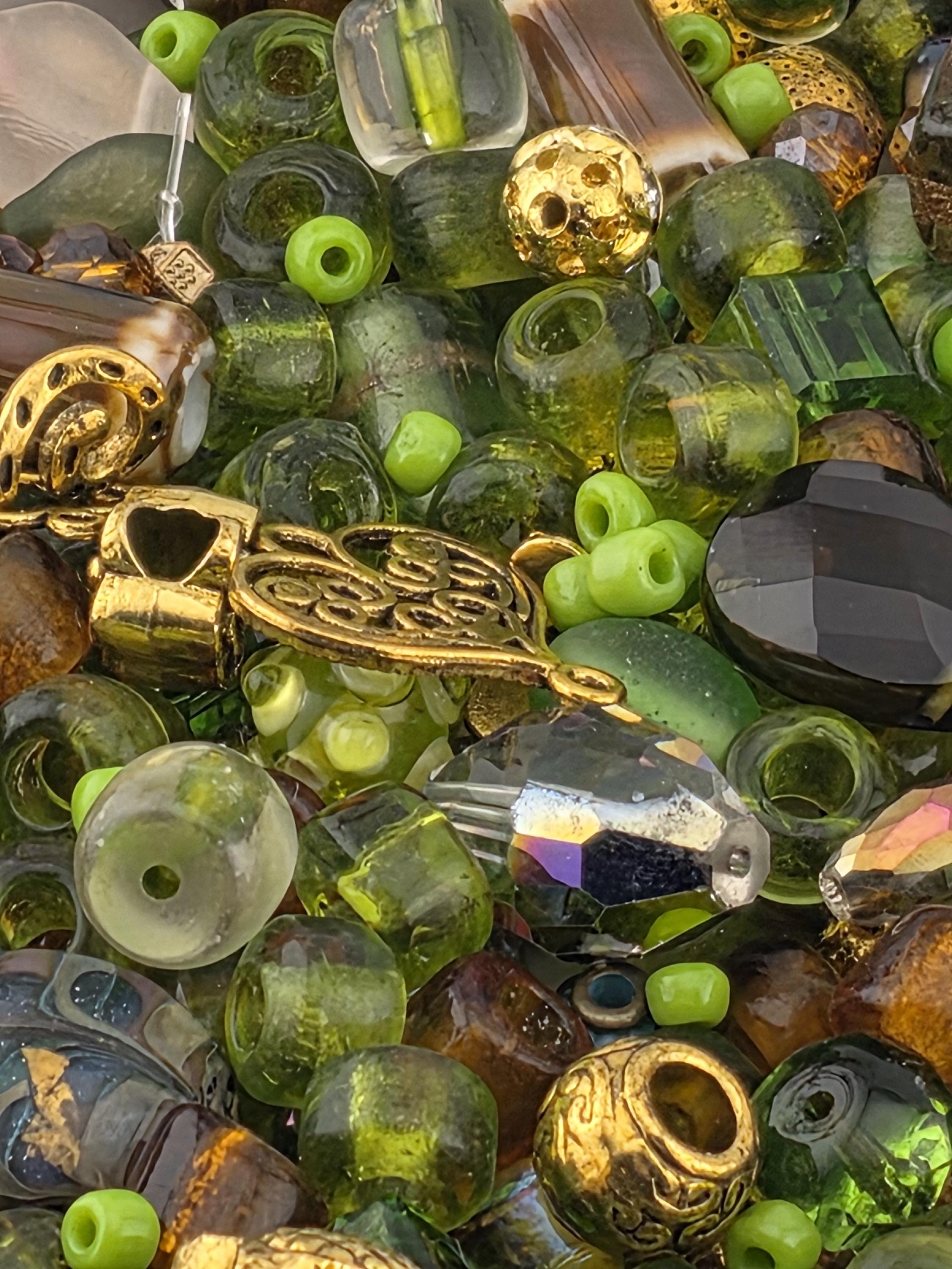 Back in stock Dirty Martini Glass and Metal Bead mix by Learise. Limited quantities.(56g Pkg)