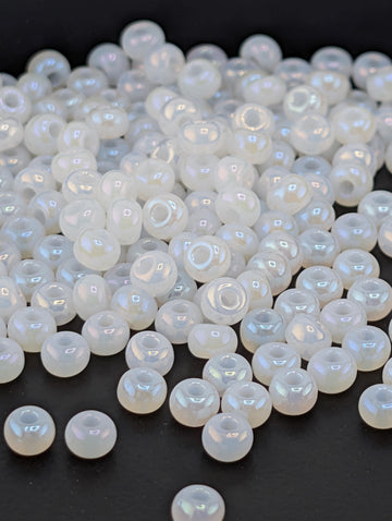 Translucent White Opal Preciosa Seed Beads | Size 6 | 20g Tube