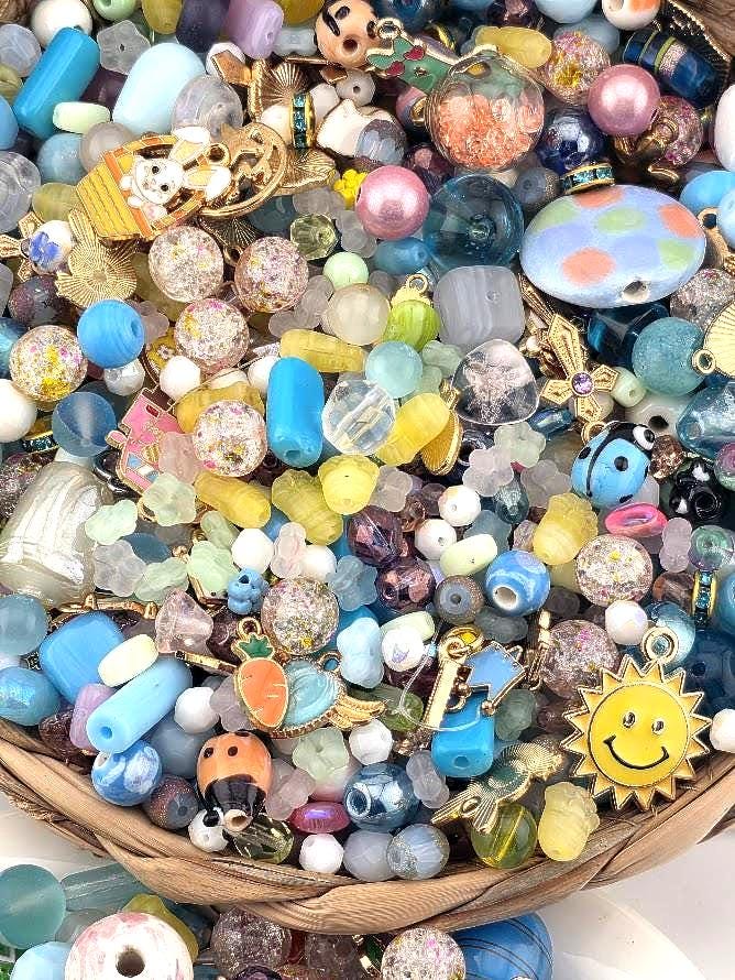 2oz | "Easter Egg Hunt" Glass Bead Soup with Metal Charms Mix