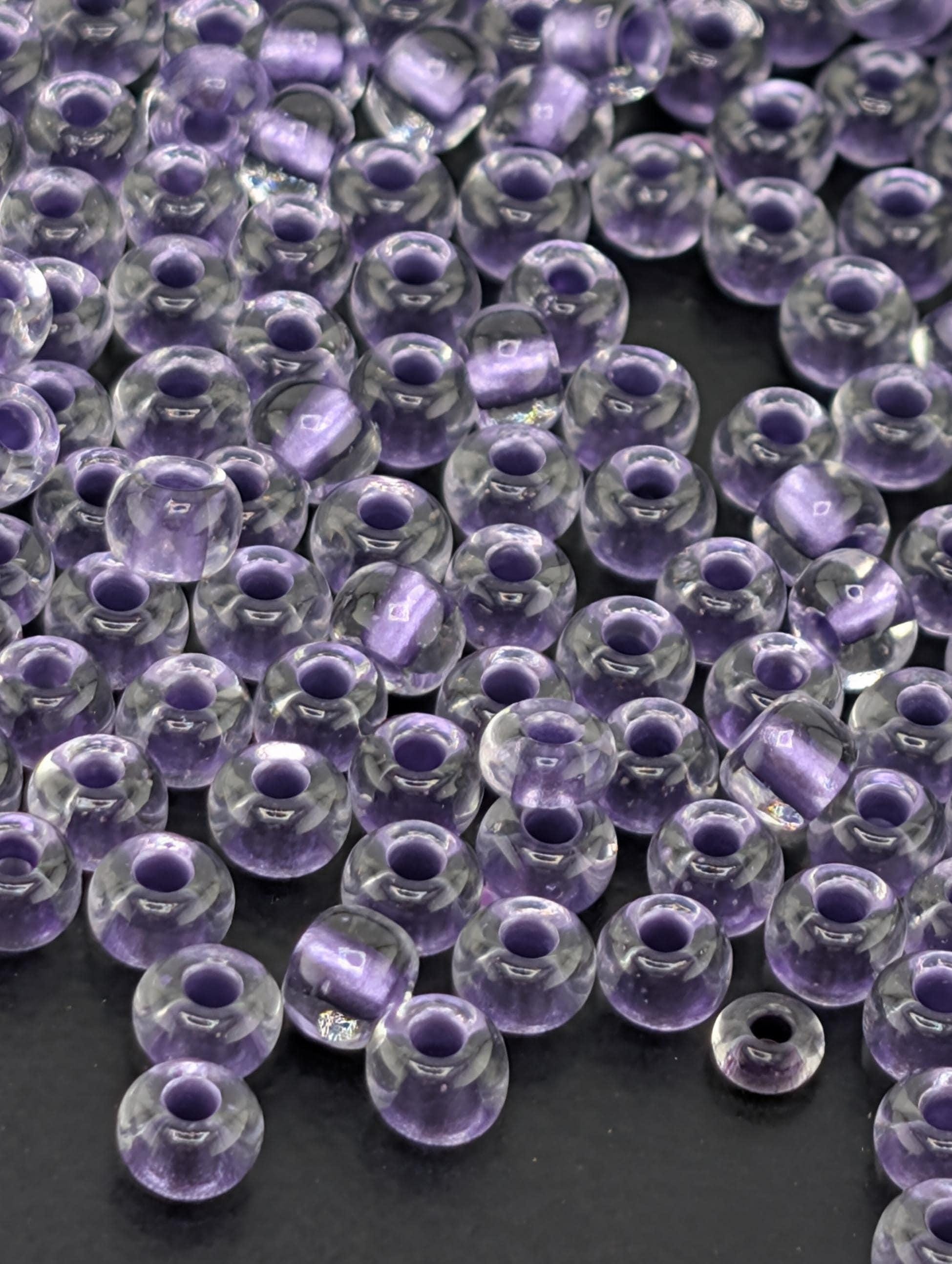 Transparent Terra Intensive Violet Lined | Size 6 | 15g | Preciosa-Ornela Glass Seed Beads