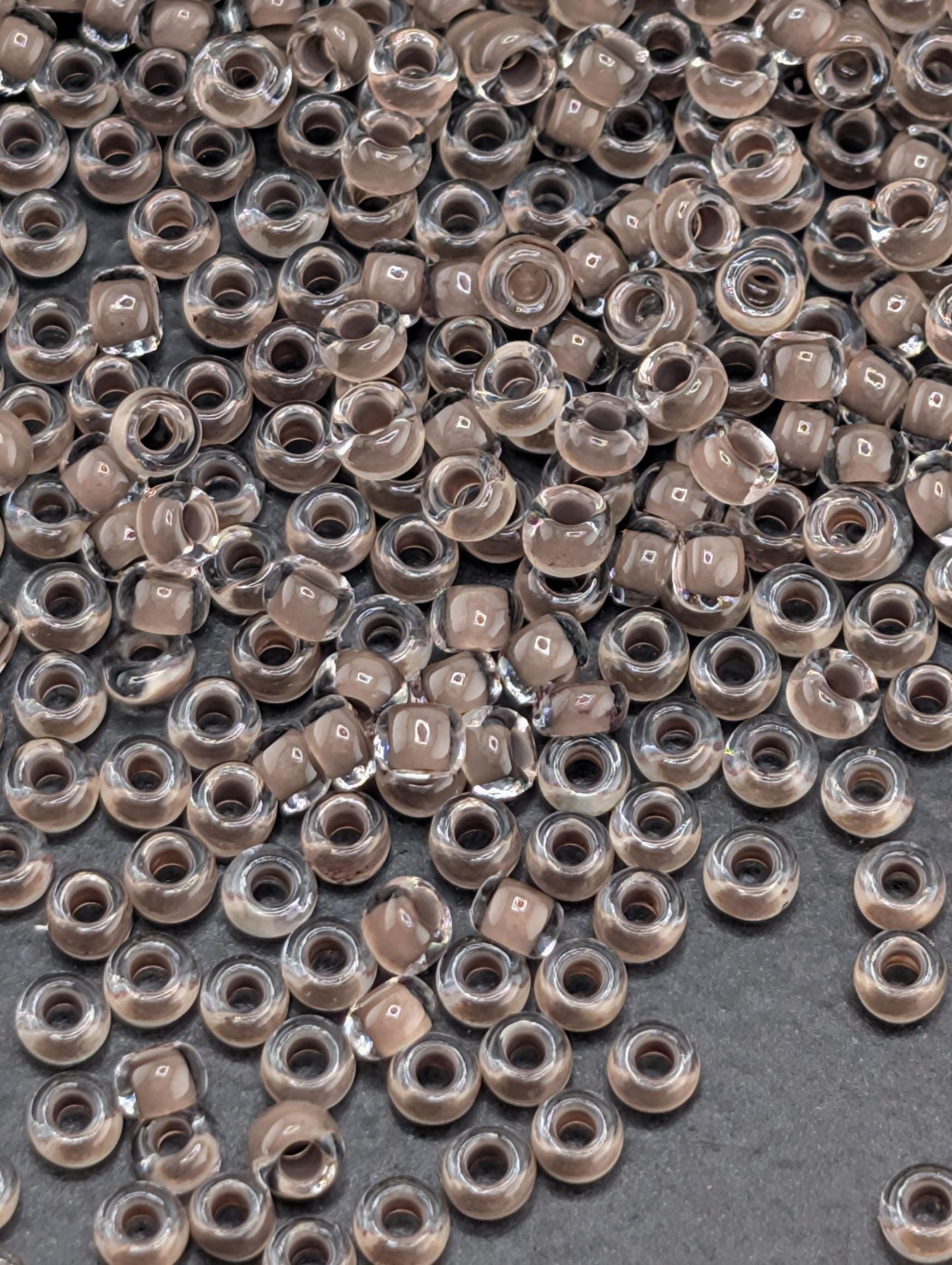 Transparent Terra-Intensive Crystal Lined Chocolate | Size 11 | 15g | Preciosa-Ornela Glass Seed Beads | Czech Seed Beads