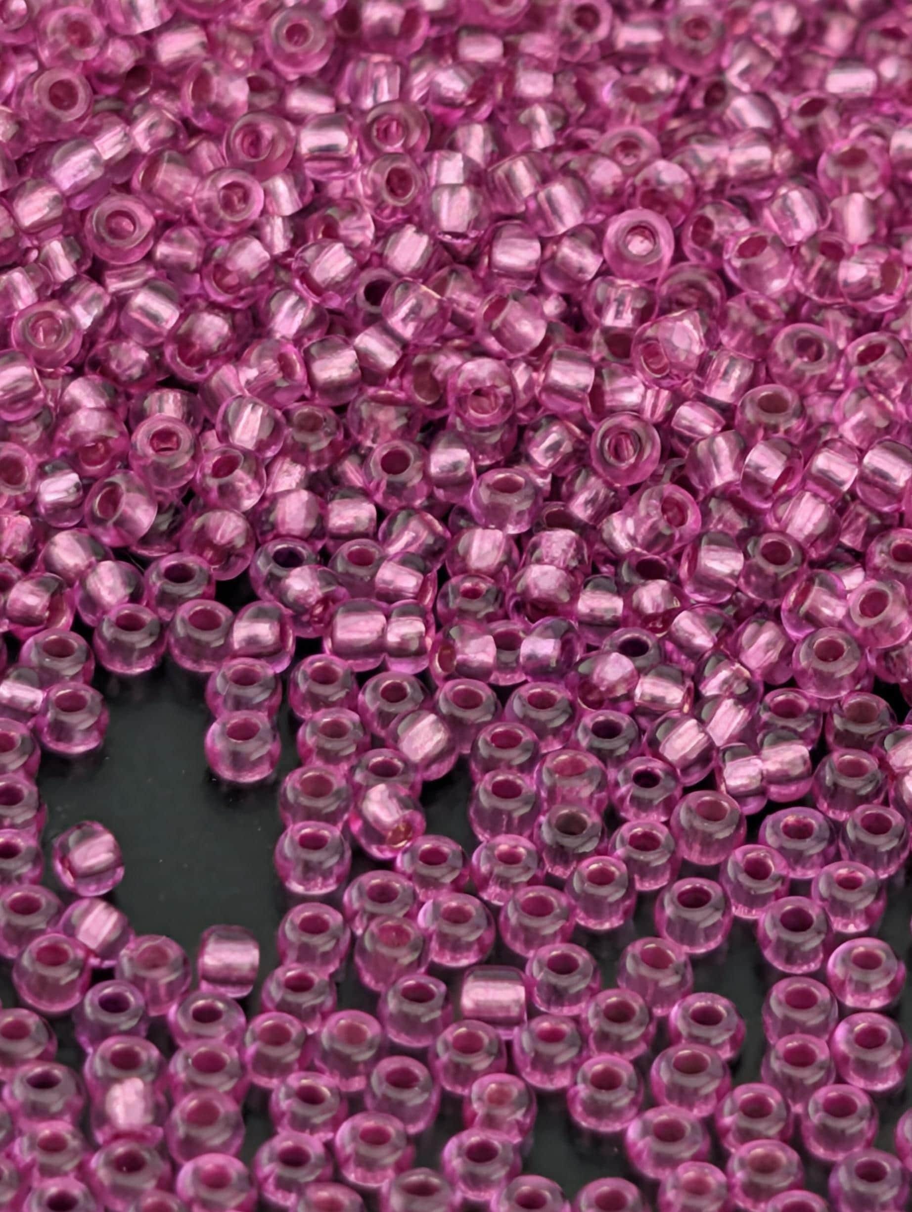 Translucent Dark Pink SilverLined | Size 11 | 15g | Preciosa-Ornela Glass Seed Beads