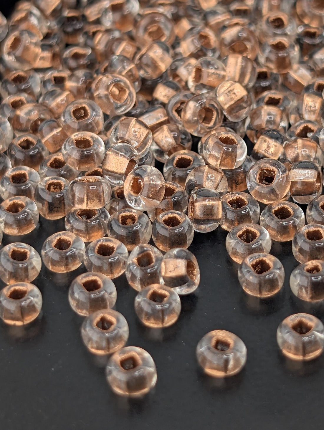 Transparent Bronze Lined Crystal| Size 6 | 15g | Preciosa-Ornela Glass Seed Beads