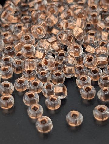 Transparent Bronze Lined Crystal| Size 6 | 15g | Preciosa-Ornela Glass Seed Beads