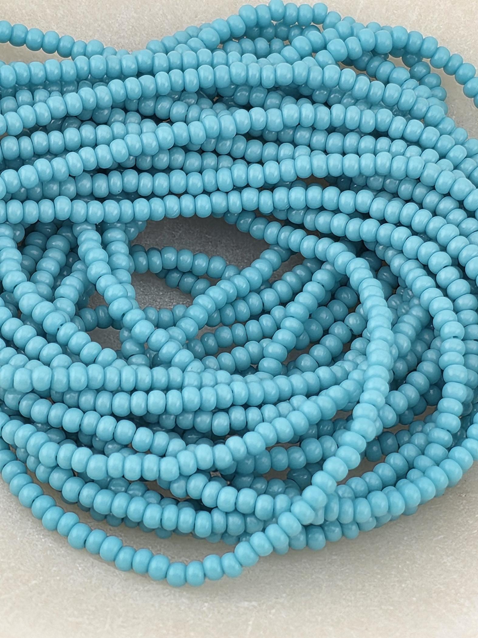 Translucent Opal Blue Turquoise | Size 11 | Half-Hank (12" 6-String) | Preciosa-Ornela Glass Seed Beads