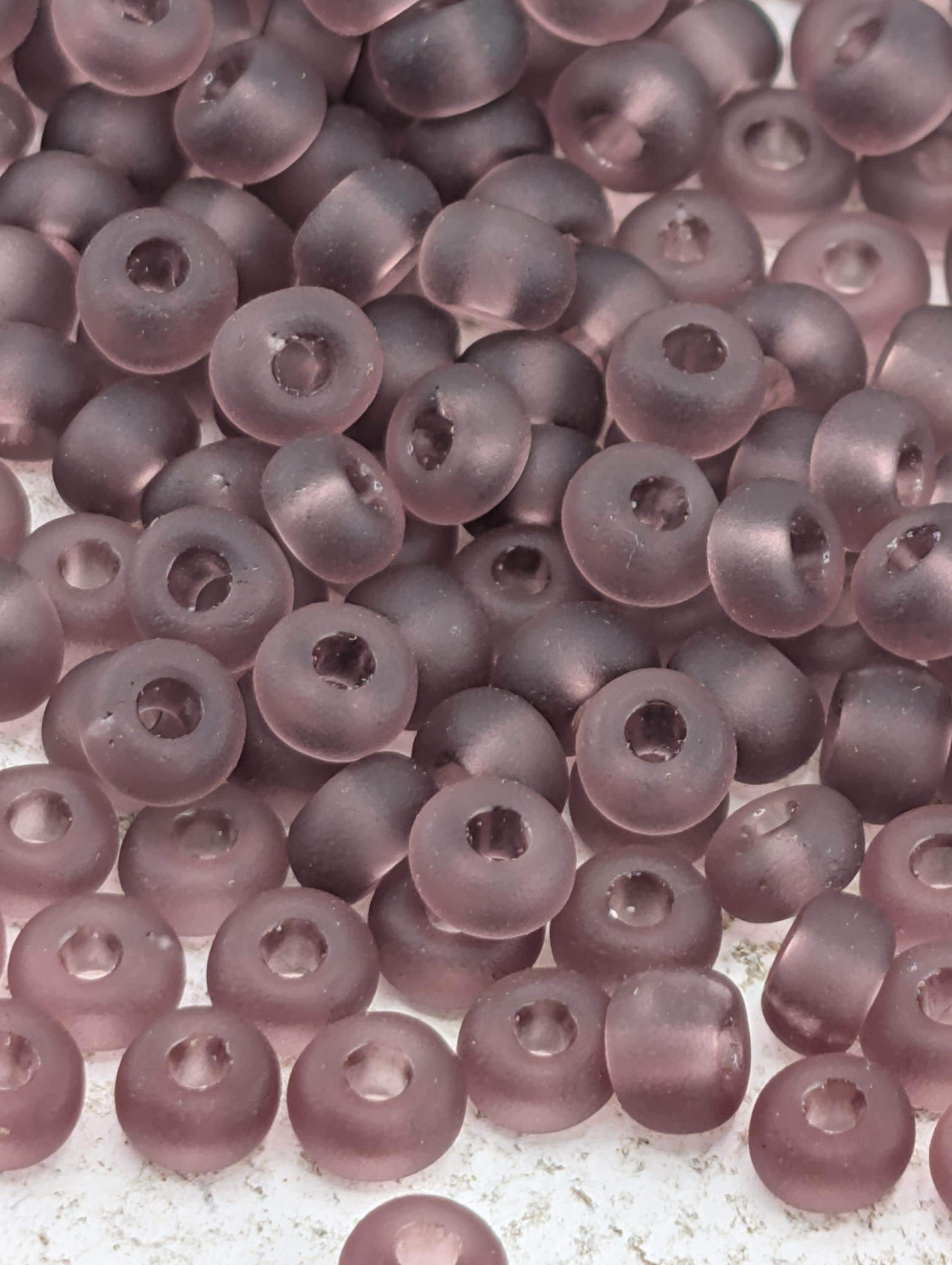 Translucent Purple Matte| Size 6 | Half-Hank (12" 6-String) | Preciosa-Ornela Glass Seed Beads
